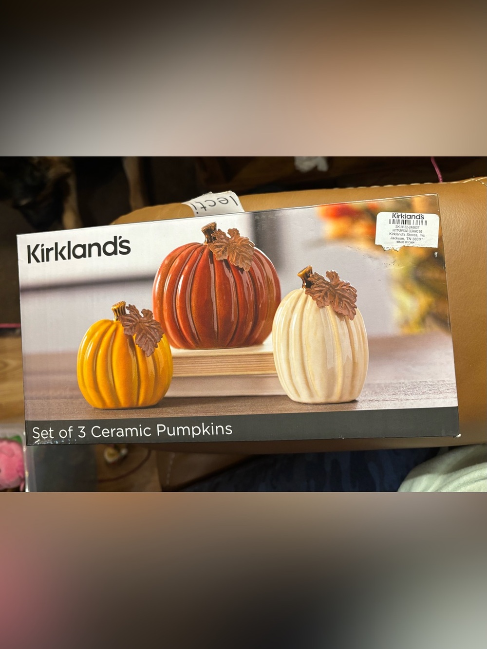 Kirkland's Set of 3 Ceramic Pumpkins
